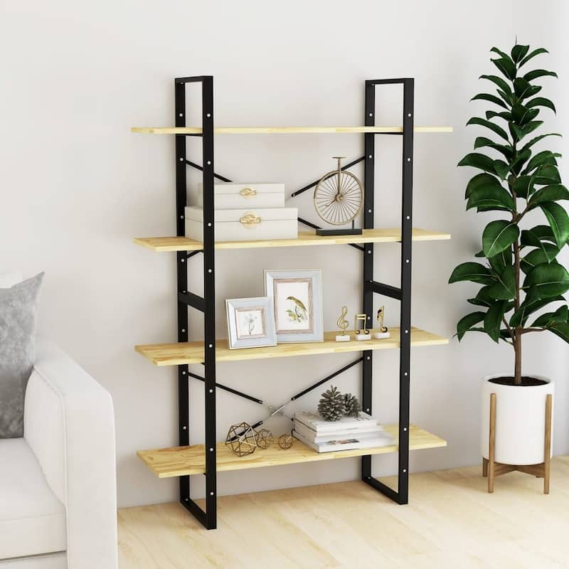 vidaXL Book Cabinet 55.1"/27.6" Multi Colors Engineered Wood/Solid Wood Pine