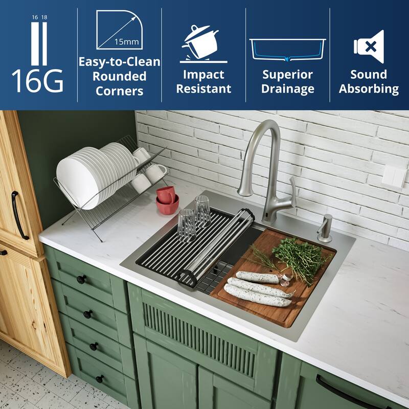 Karran USA WST-20-PK1 Elite Workstation 25" Drop In Single Basin