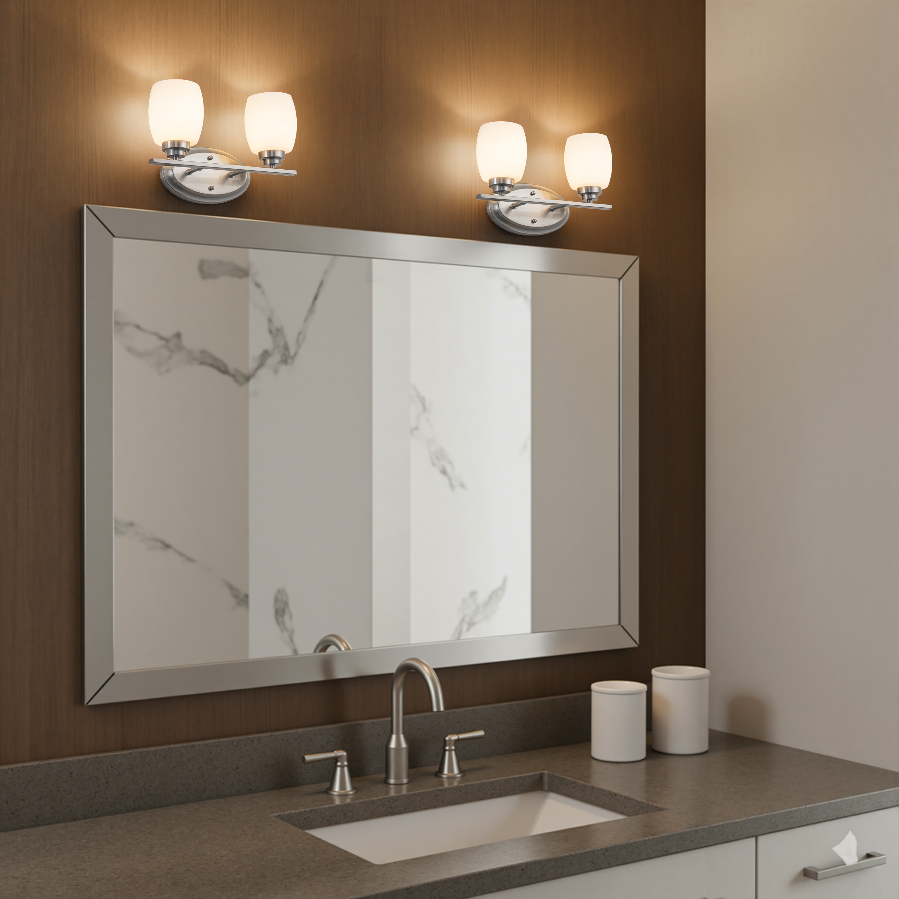 C Cattleya Vanity Light Indoor Wall Sconce Light with White Opal Glass