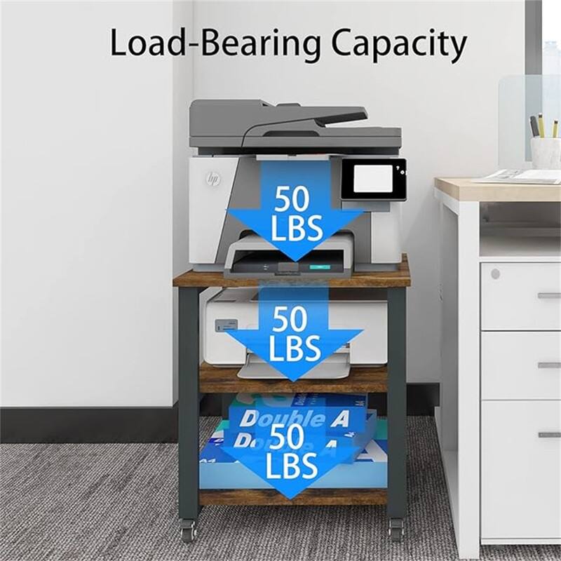 3-Tier Laser Printer Cart - 19.7 x 19.7 x 22.6