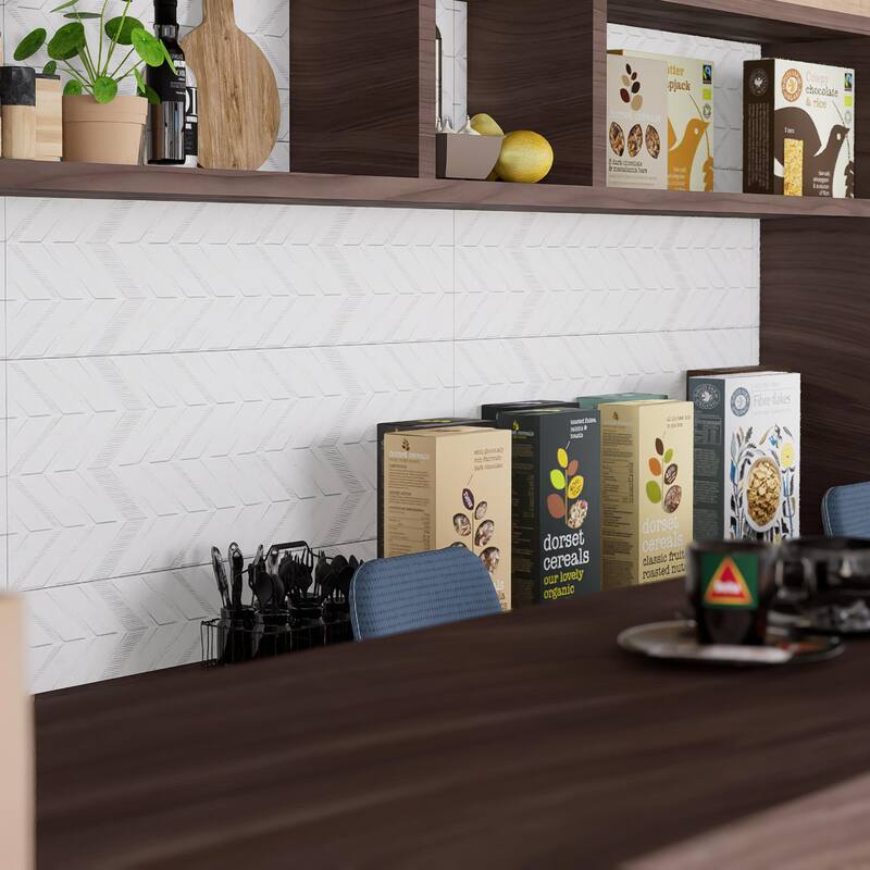 Merola Tile Lumiere Lelue Blanco 11-3/4" x 35-3/8" Ceramic Wall Tile