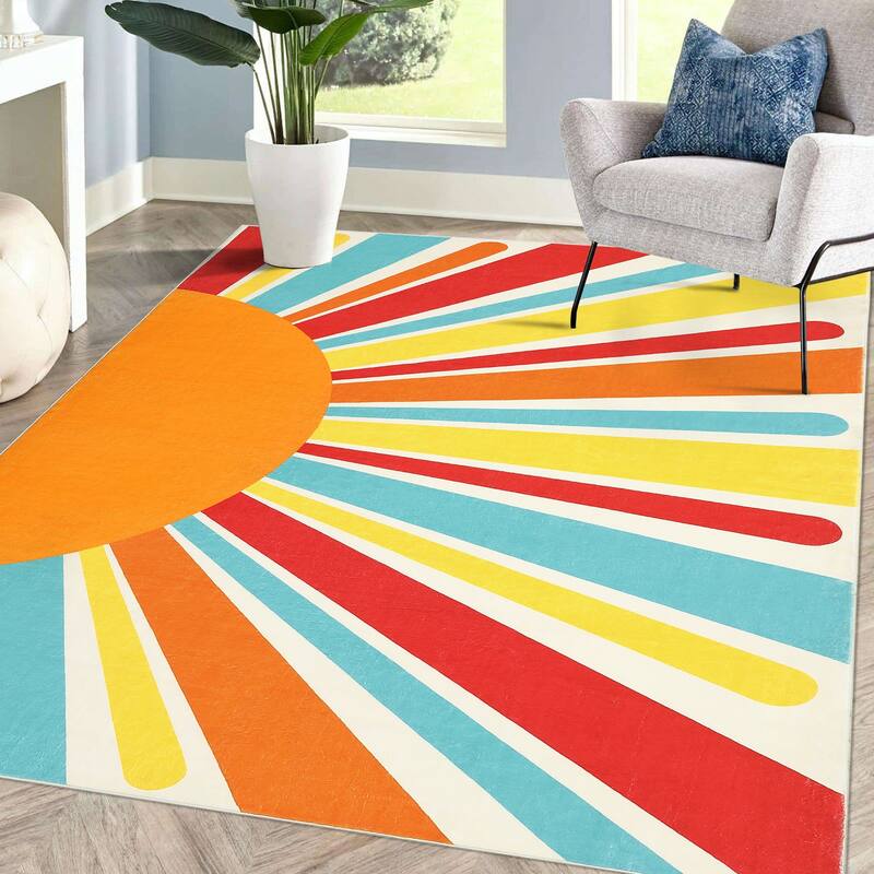 Garvee Rainbow Sol Kids Area Rug
