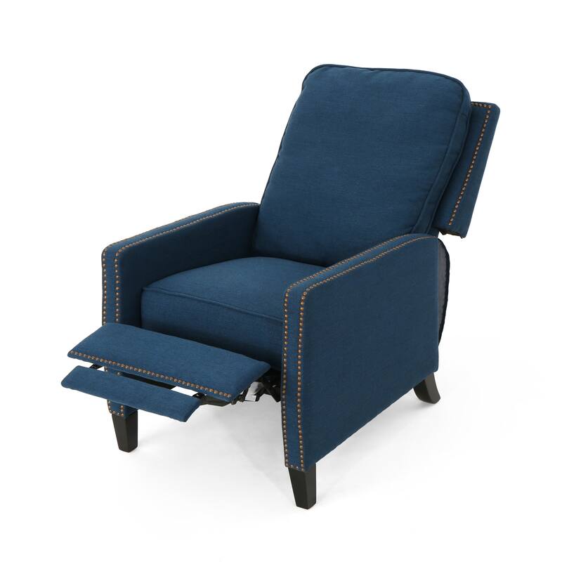 Fabric Upholstered Recliner Chair, Mid-Century Modern Recliner Adjustable Single Sofa Chair with Thicker Seat Cushion