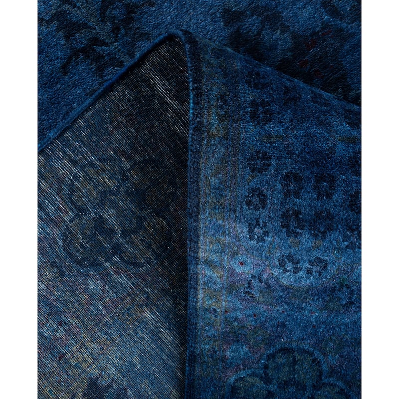 Overdyed One-of-a-Kind Hand-Knotted Area Rug - Navy - 4' 3" x 6' 1"