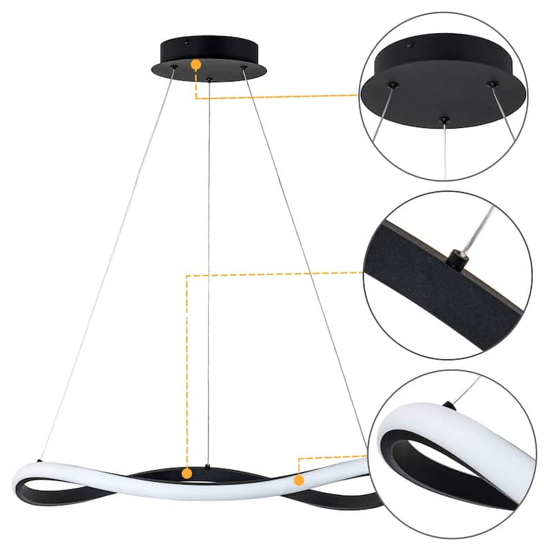 C Cattleya 24.75-inch Aluminum 3000K Modern LED Chandelier
