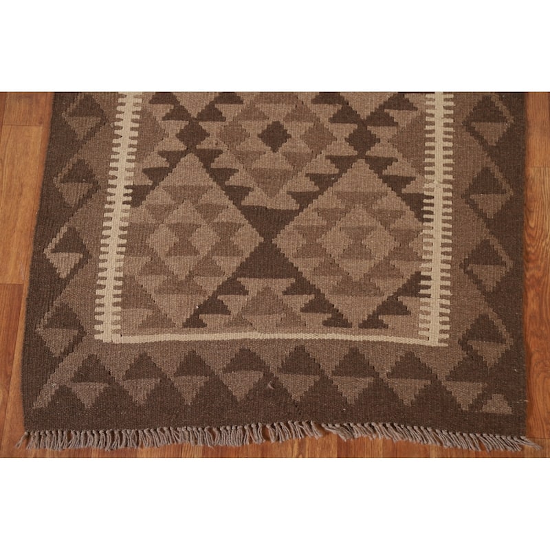 Hand-woven Reversible Kilim Oriental Area Rug Foyer Wool Carpet - 3'2" x 4'10"