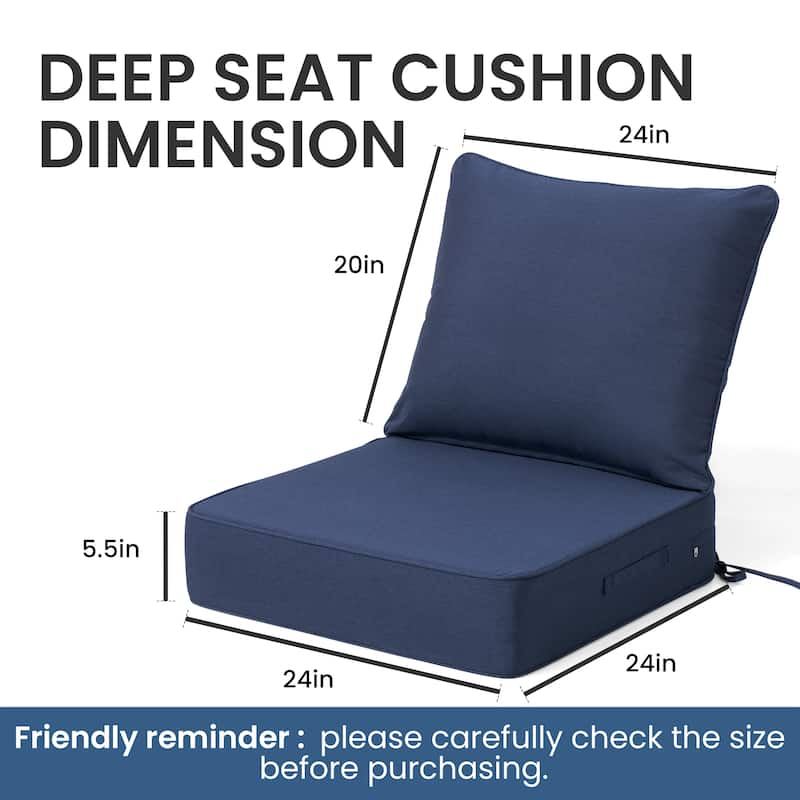 Crestlive Products Outdoor Premium Deep Seat Cushion Set