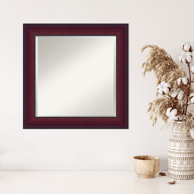 Canterbury Cherry Beveled Wood Framed Wall Mirror - Canterbury Cherry