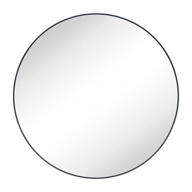 TEHOME Yolanta Round Metal Wall Mirror - 36" x 36" - Black
