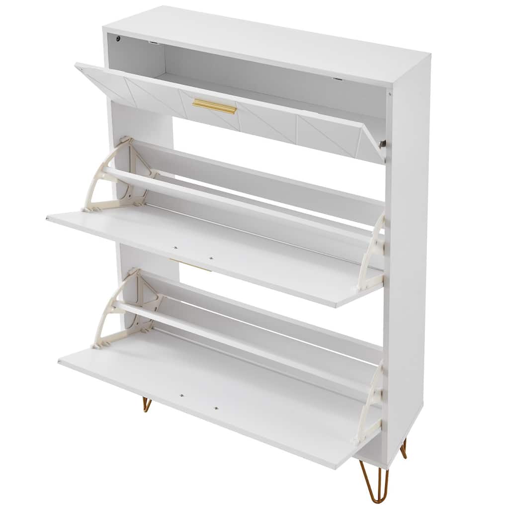 Modern Shoe Storage Cabinet with Flip Drawers for Living Room - 31.5 x 9.41 x 47.24 inch