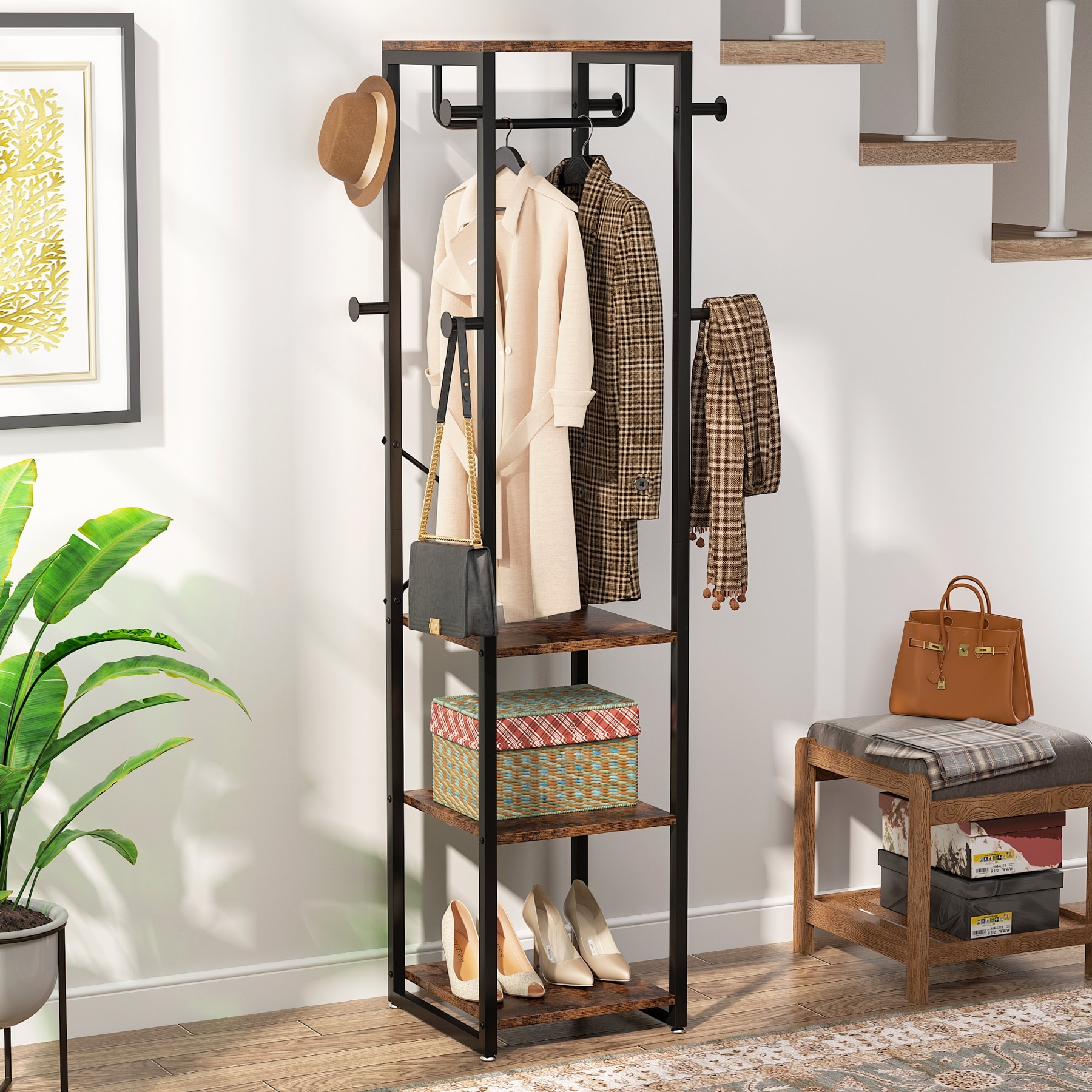 coat and purse rack