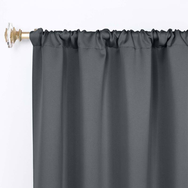 Superior Solid Machine Washable Room Darkening Semi-Blackout Curtains, Set of 2