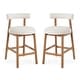 preview thumbnail 30 of 39, Christopher Knight Home - Riven Rubberwood Upholstery Counter Stool Set of 2