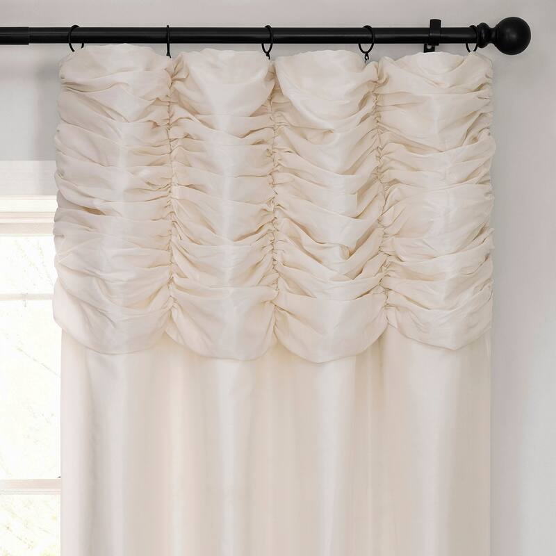 Exclusive Fabric Ruched Textured Faux Dupioni Silk Curtain (1 Panel)
