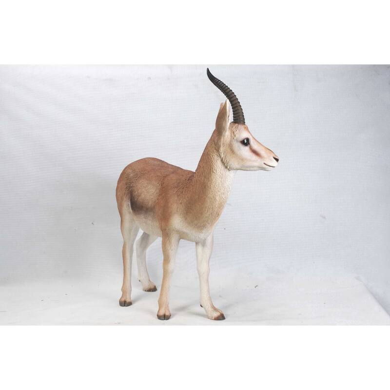34" Standing Gazelle Outdoor Garden Statue