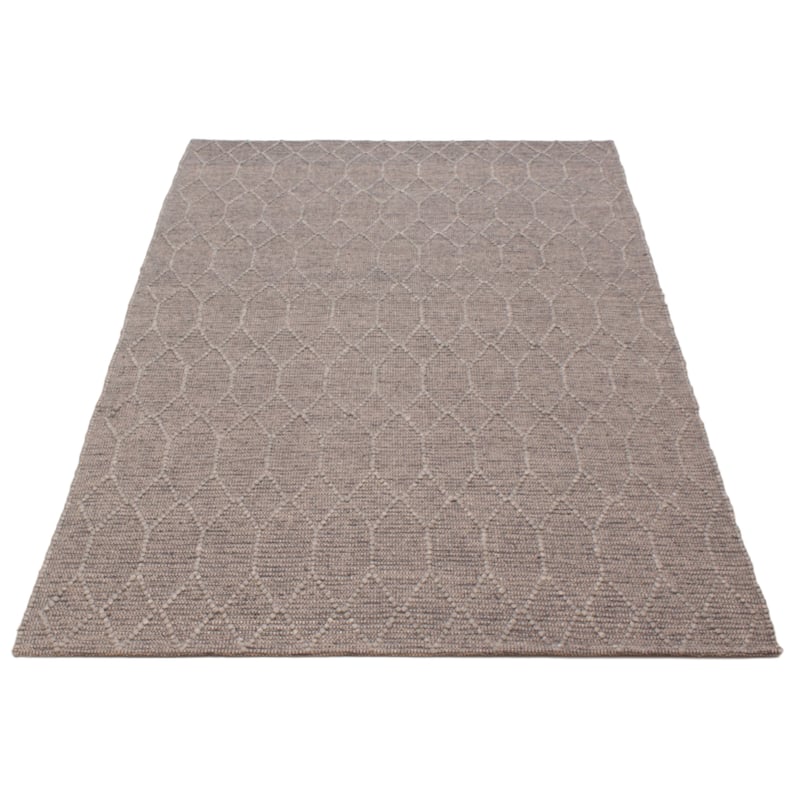 ECARPETGALLERY Braid weave Sienna Grey Wool Rug - 6'0 x 8'10