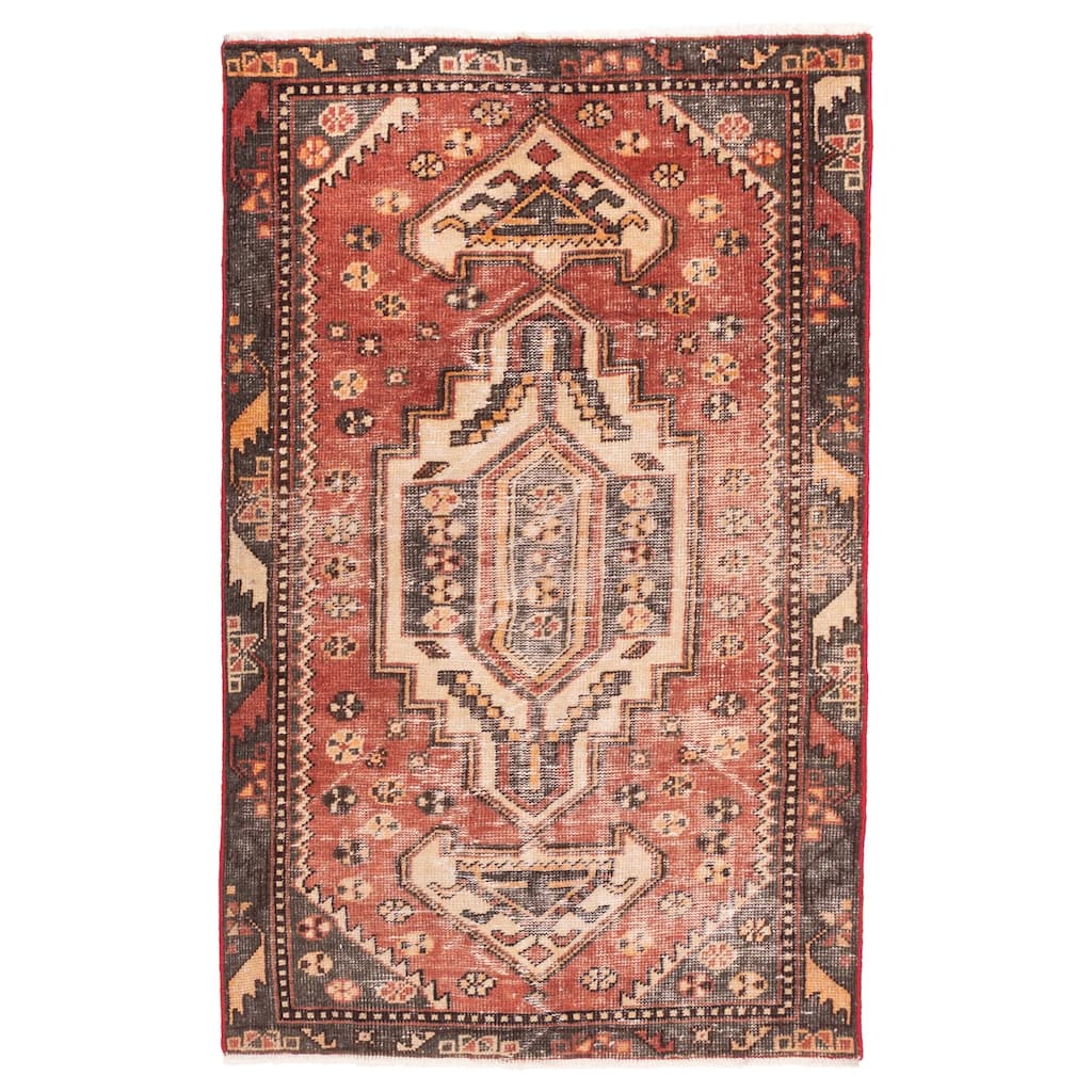 ECARPETGALLERY Hand-knotted Antalya Vintage Red Wool Rug - 3'9 x 6'0