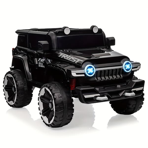 slide 2 of 5, 12V Electric Ride On Car with 2 Seats, 4WD Off-Road Truck, 25W Dual Motors, Battery Powered, Black Black
