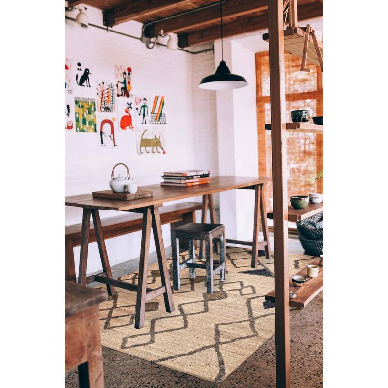 ECARPETGALLERY Flat-Weave Palas Denizli Cream Jute Kilim - 5'4 x 7'4