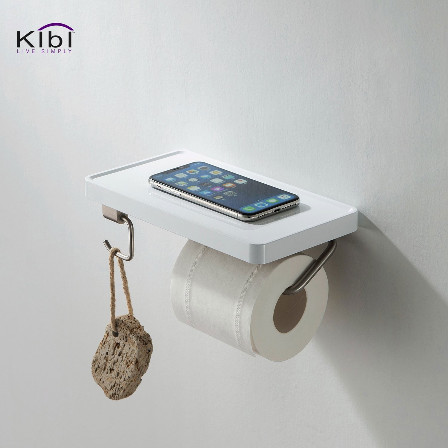 Shop Bathroom Brushed Nickel Hardware Accessory Wall Mounted Tissue Holder With Shelf Overstock 31957674