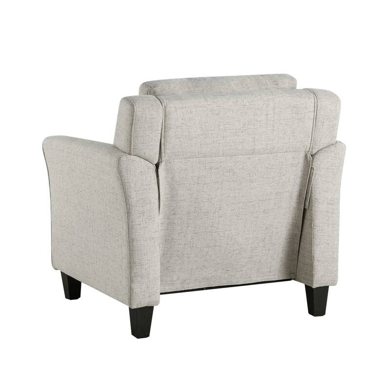 Microfiber Armchair with Button Tufted Back and Flared Arms - 31.5” D x 33.9” W x 32.7'' H
