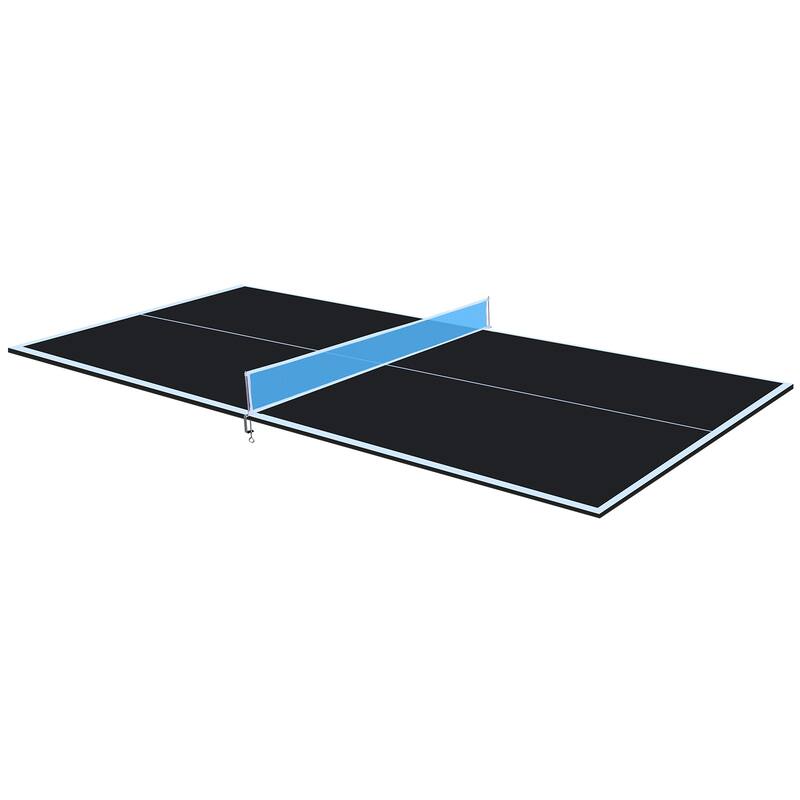 8ft Blue Mid-Size Ping Pong Conversion Top Foldable & Portable Table Tennis Table Top for Indoor Games - Black