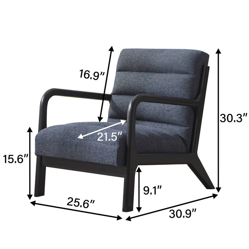 Accent Chair,Upholstered Reading Armchair with Solid Wood Frame
