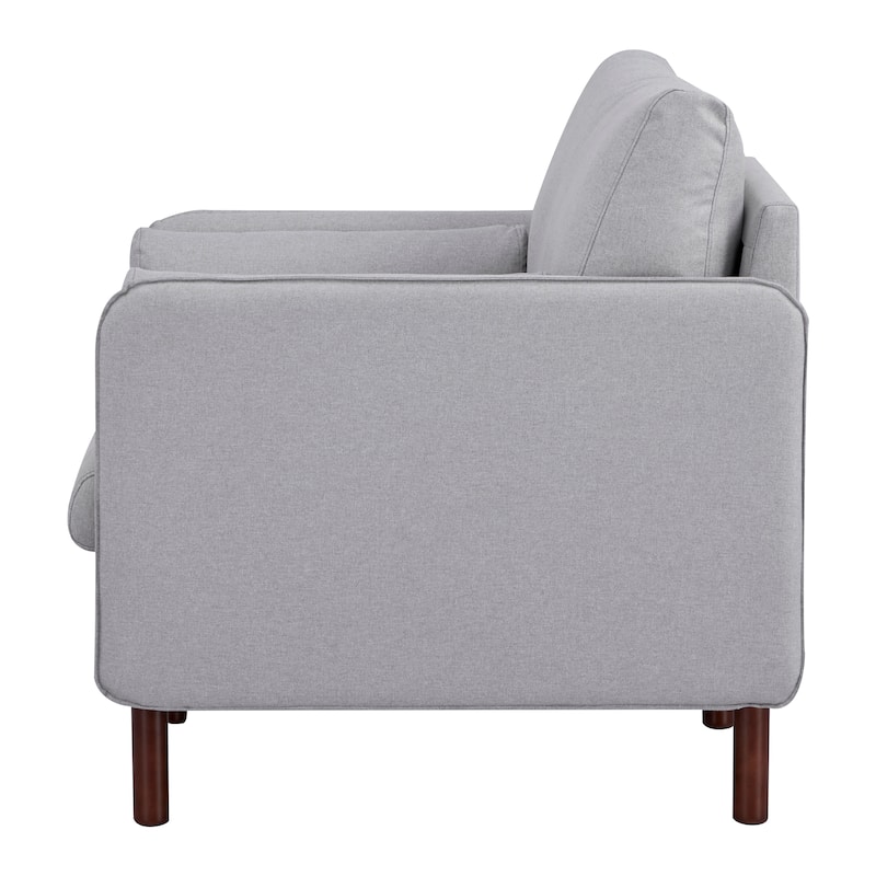 Yucca Modern Accent Chair, Polyester / Vegan Leather Armchair - Includes 2 throw pillows