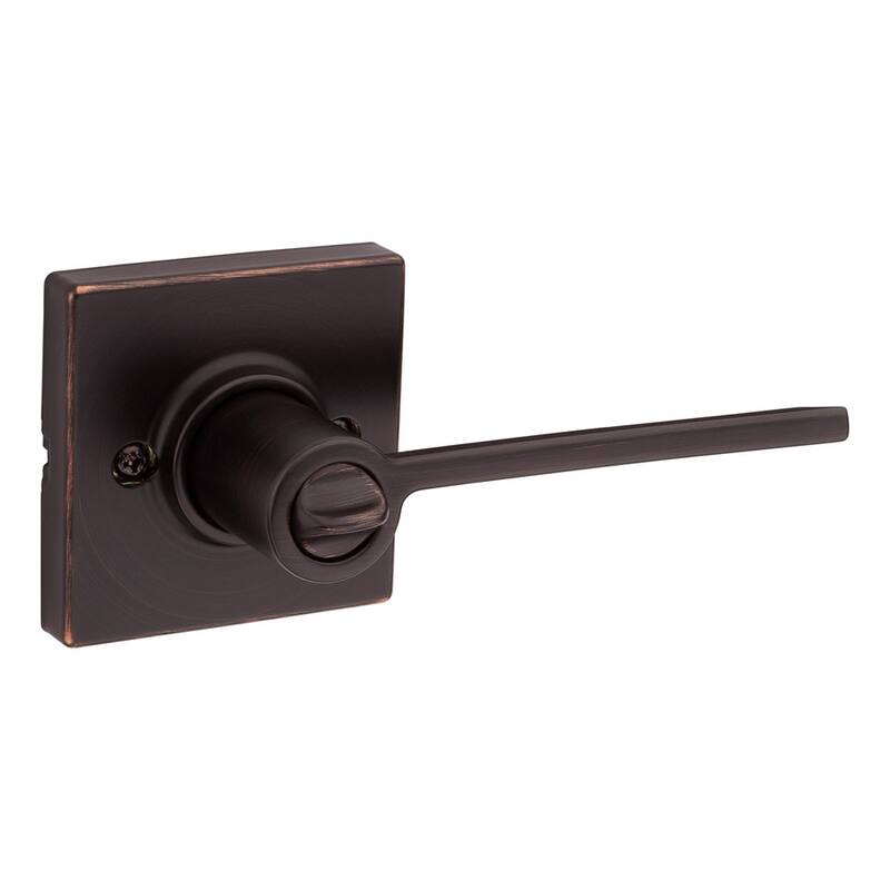 Kwikset Ladera Privacy Door Lever Set with Square Rose