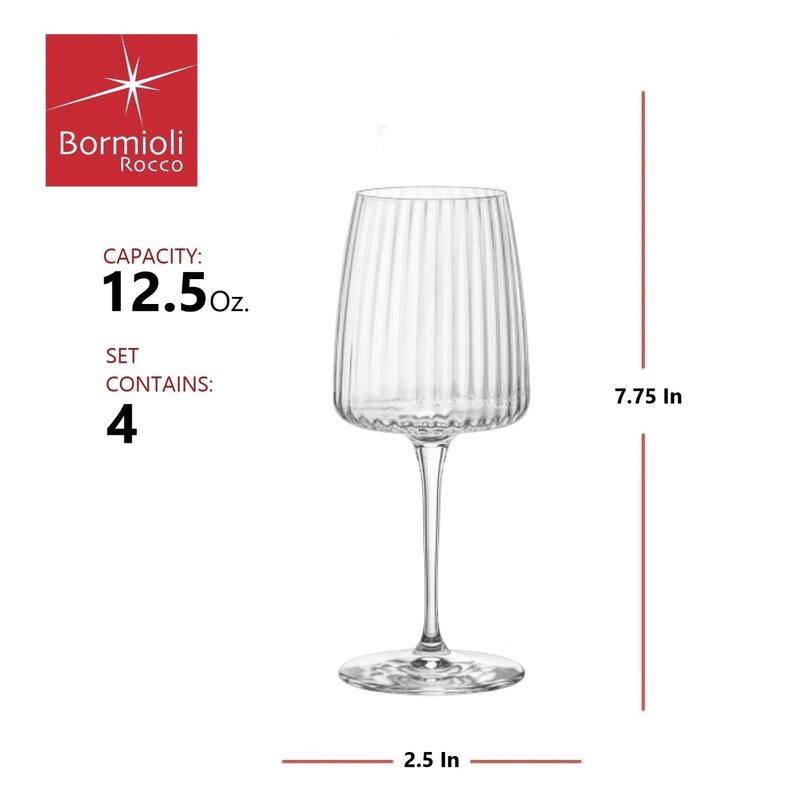 Bormioli Set of 4 Rocco Exclusiva Chardonnay Glasses - 12.5 oz
