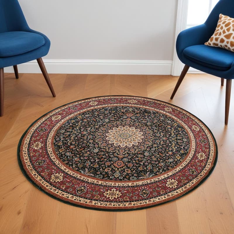 HomeRoots Oriental Traditional Runner Area Rug - 70.87 in. x 70.87 in.  x 0.43 in.