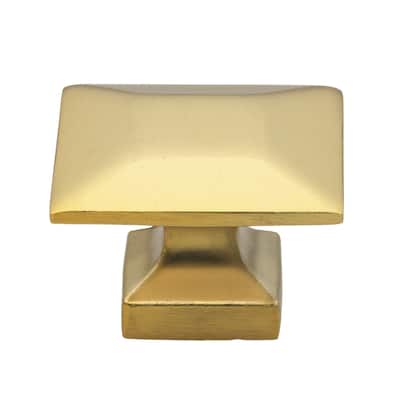 GlideRite 10-Pack 1-3/8 in. Gold Square Cabinet Knobs - Brass Gold