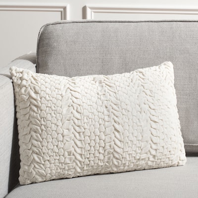SAFAVIEH Neslihan Cream Ruched 12 x 20-inch Decorative Pillow