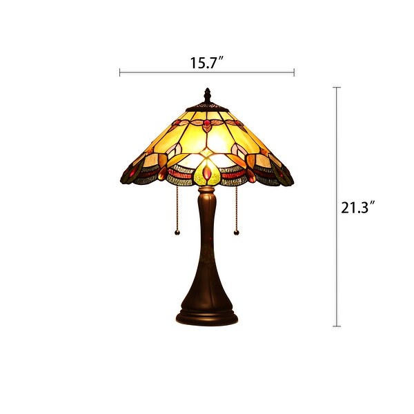 美品　コカコーラ　TIFFANY STYLE NIGHT LIGHT ２個セット Tiffany-Style Floral Design 2-light Dark Bronze Table Lamp - On