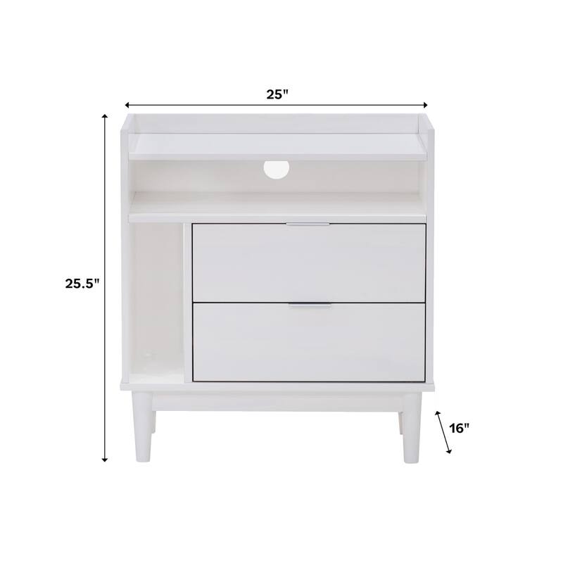 Middlebrook Modern Gallery-Top Solid Wood Nightstand (Set of 2)