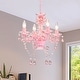 preview thumbnail 1 of 4, Pink Chandeliers with Crystals 5-Light Small Chandelier for Girls Room