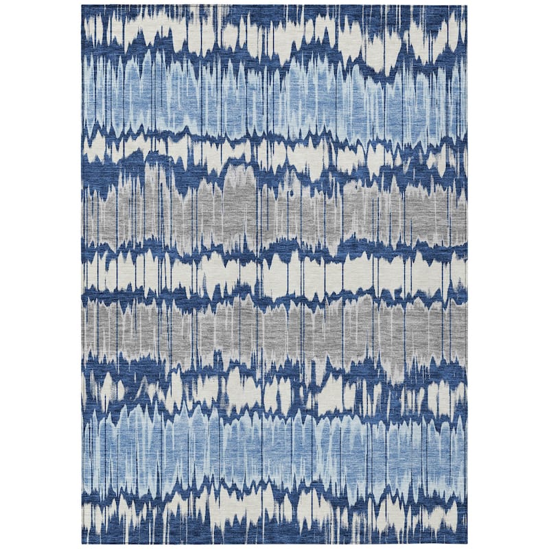 HomeRoots Striped Transitional Rectangle Outdoor Rug
