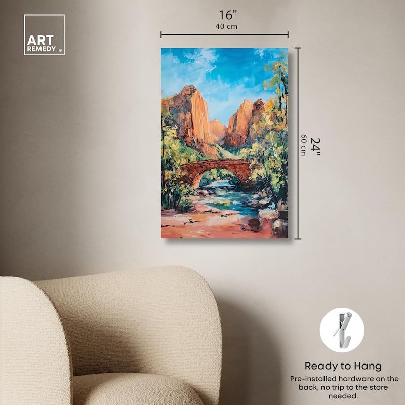 Bridge in Time Canvas by Art Remedy, Gallery Wrapped