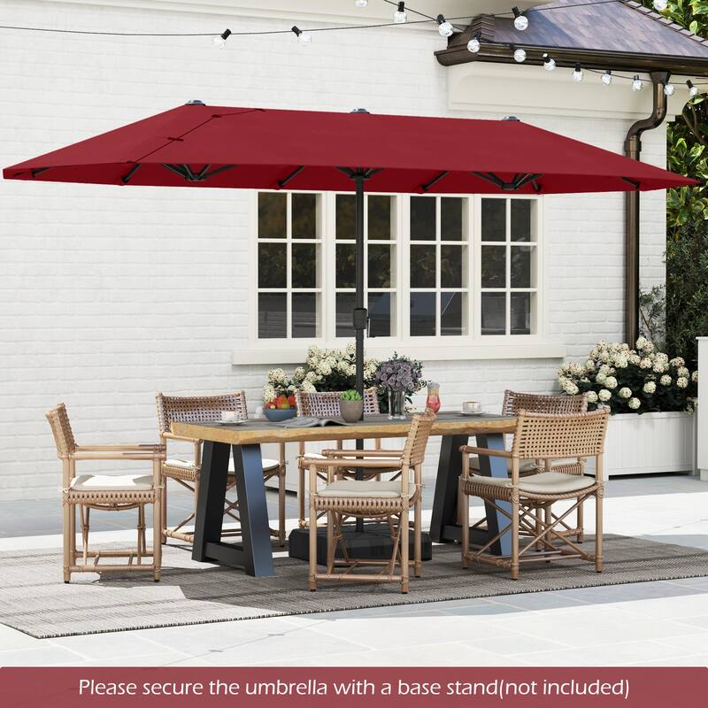 Gymax 13 FT Double-sided Patio Umbrella Outdoor Large Twin Size