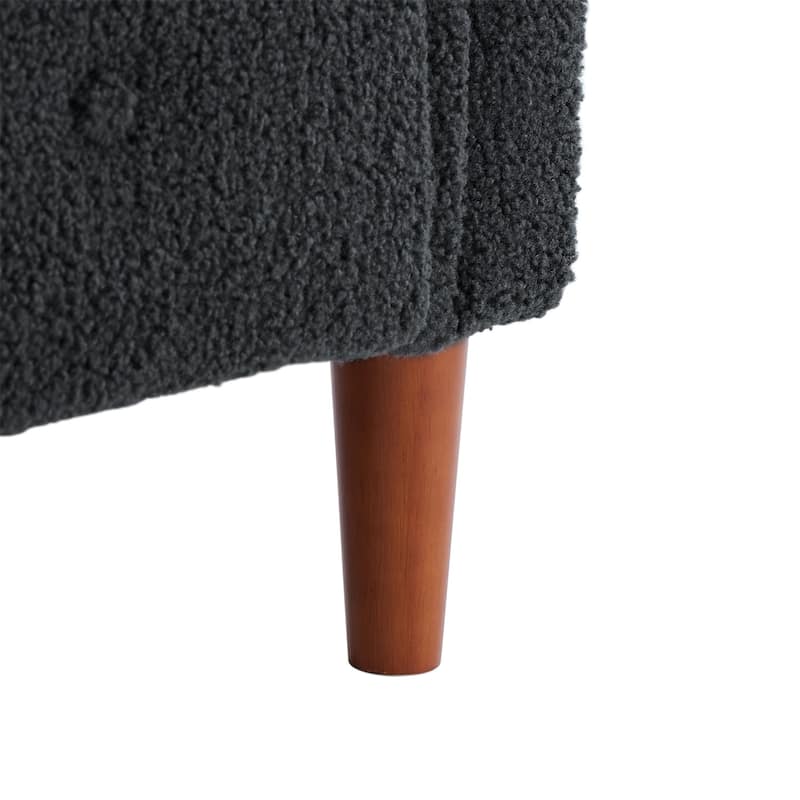 Storage Ottoman Bench with Safety Hinge, Upholstered Storage Bench with Seating for Living Room