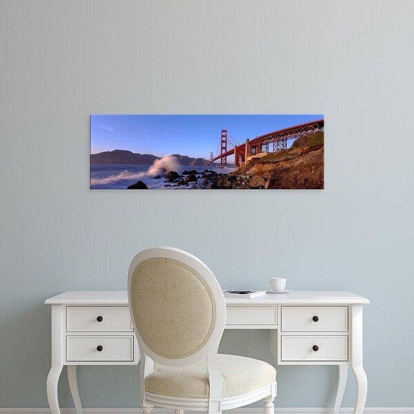 Easy Art Prints Panoramic Images's 'San Francisco Bay, Golden Gate Bridge, San Francisco, Marin, California' Canvas Art