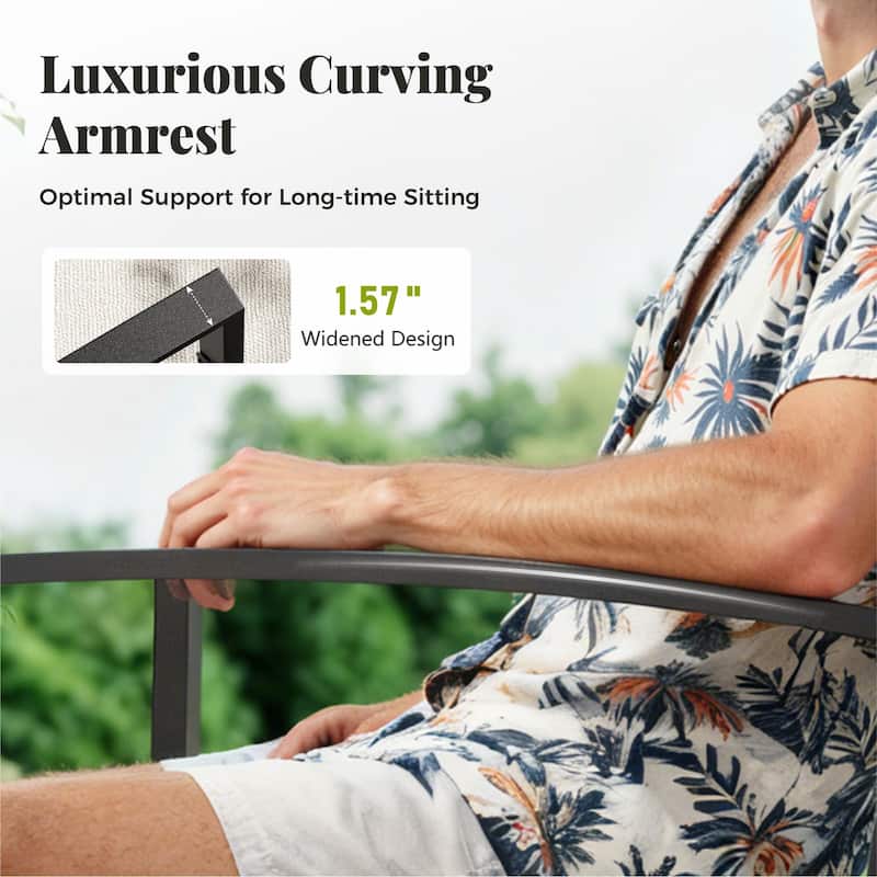 MAISON ARTS Patio E-coated Weather-resistant Stackable Dining Armchairs (Set of 2)