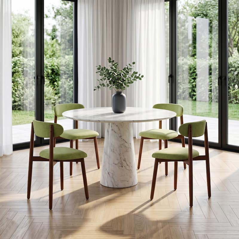 Modern Upholstered Linen Kitchen Dining Chair