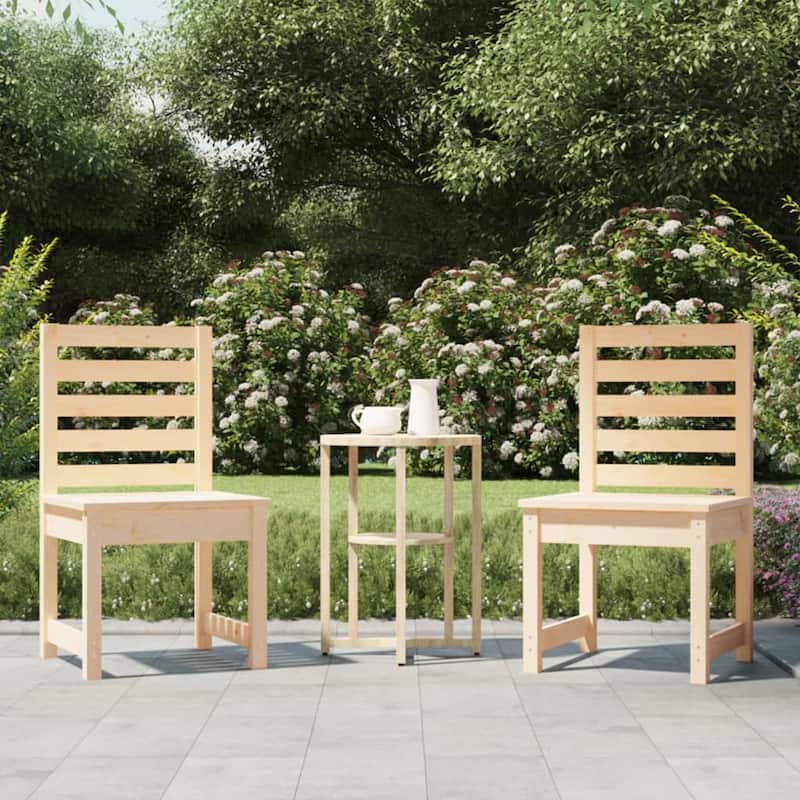 vidaXL Garden Chair Set of 2 Natural wood Solid Pine Wood Medium - 18.9 x 19.7 x 36.0