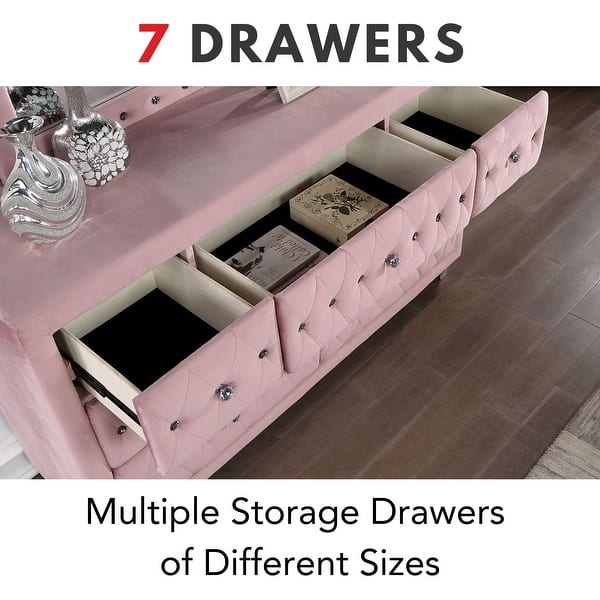 pink glitter dresser Pink Laminate Waterfall Dresser & Mirror Set – Rehaus