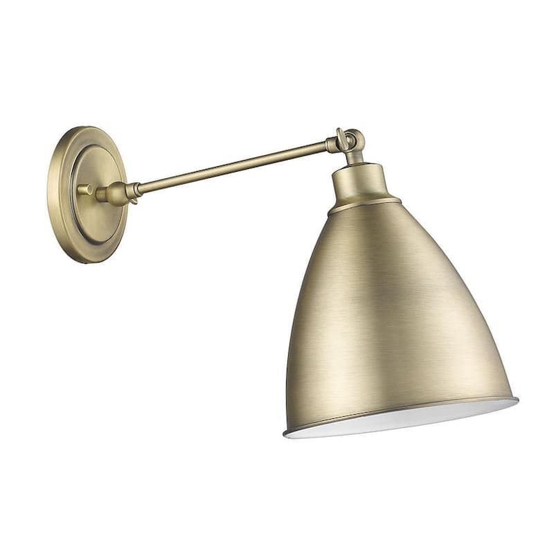 1 Lt Single Adjustable Armed Wall Sconce Brass