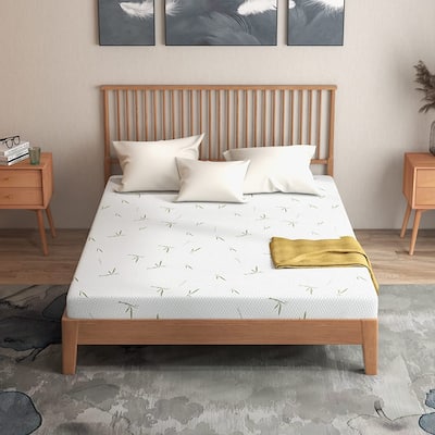 6 inch Bamboo Memory Foam Mattress Bed in a Box, Twin Mattress Medium Firm, Made in USA