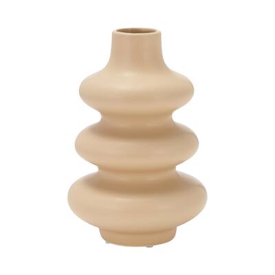 Sagebrook Home Dol, 9"H Stacked Spheres, Irish Cream, Cylinder, Dolomite, Contemporary, 9"H, Solid Color