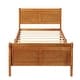 preview thumbnail 16 of 38, Wood Platform Bed Frame, Twin Size Panel Bed with Sleigh Headboard Footboard and Slat Support, Easy to Assemble Slat Bed