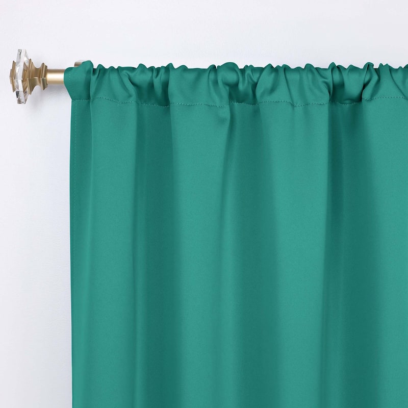 Superior Solid Machine Washable Room Darkening Semi-Blackout Curtains, Set of 2